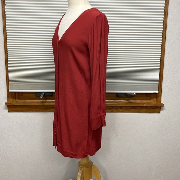 Madewell Rust Heather Long-Sleeve Button-Front Dress Size XXS - Picture 8 of 12